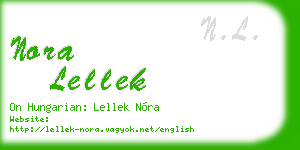 nora lellek business card